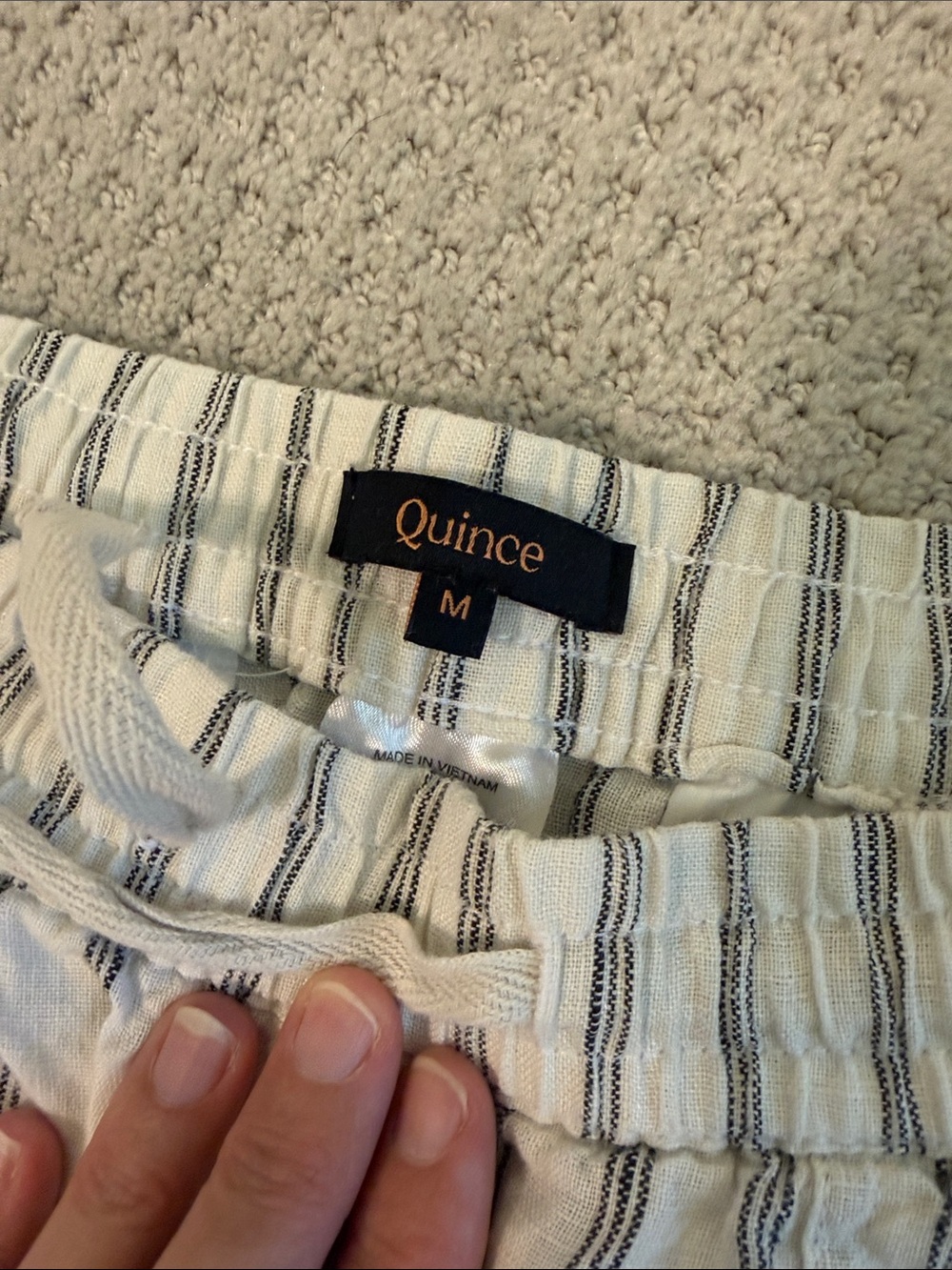 Quince Striped Women’s Drawstring Shorts - Picture 2 of 9